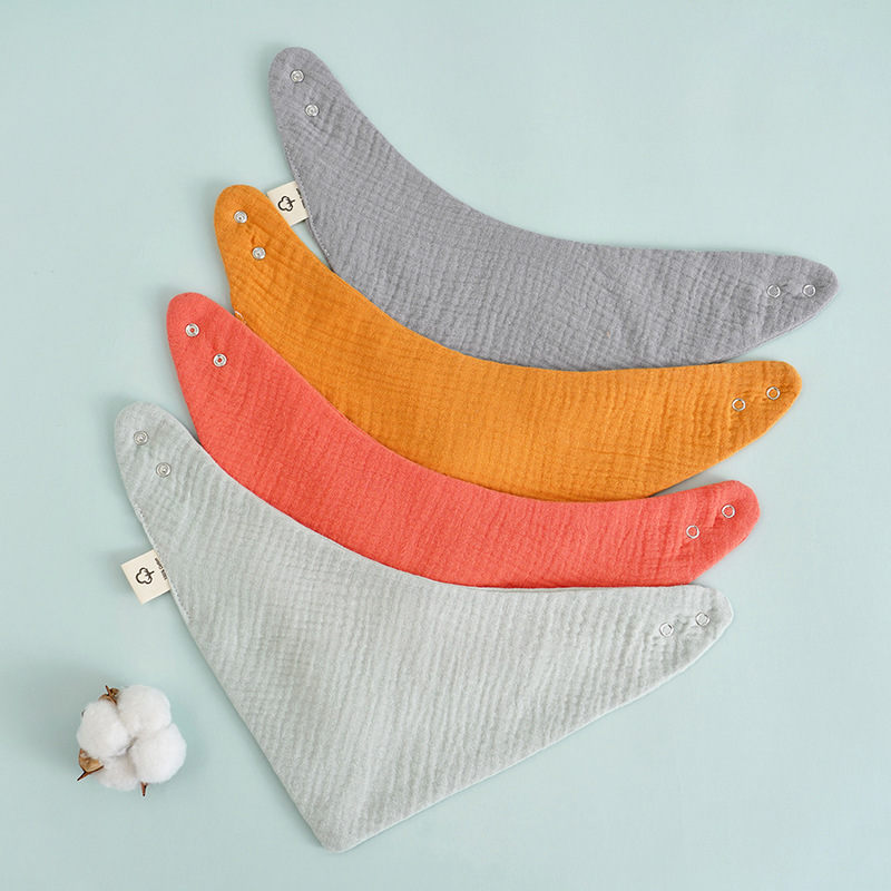 Shopee Hot Selling Slipperer Towel Children's Gauze Triangle Towel Pure Cotton Baby's Bieb Crepe Bieb Cross Border Amazon