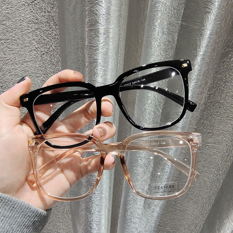 Korean style retro style black frame big face slimming boys and girls Internet celebrity same anti-blue light mobile phone slimming glasses frame