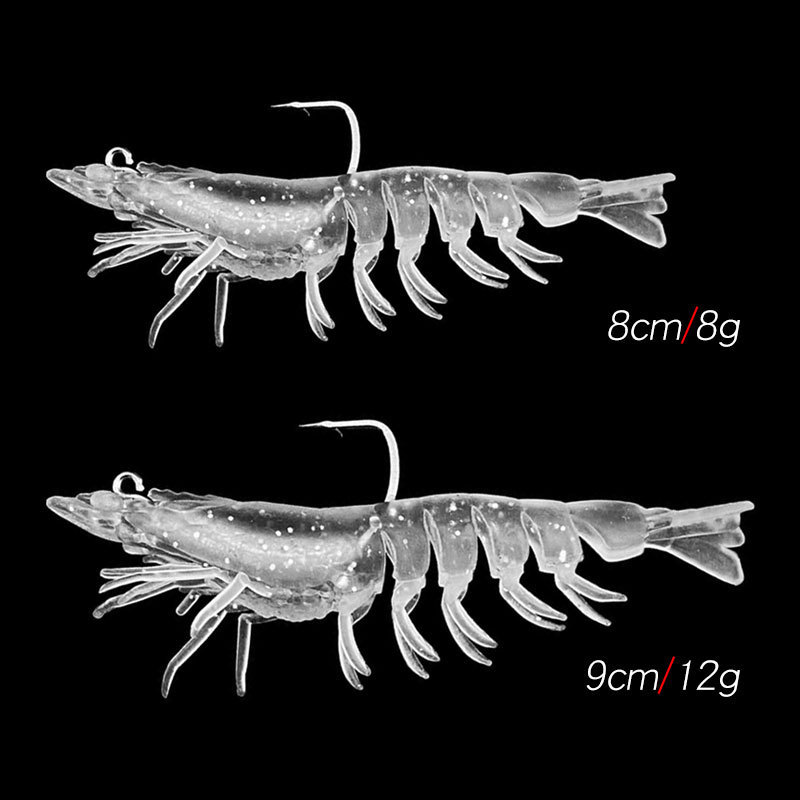 鉛巻きエビルアーソフトベイトナイトライト大型エビフェイクベイトフック黒魚釣りルアー海釣具|undefined