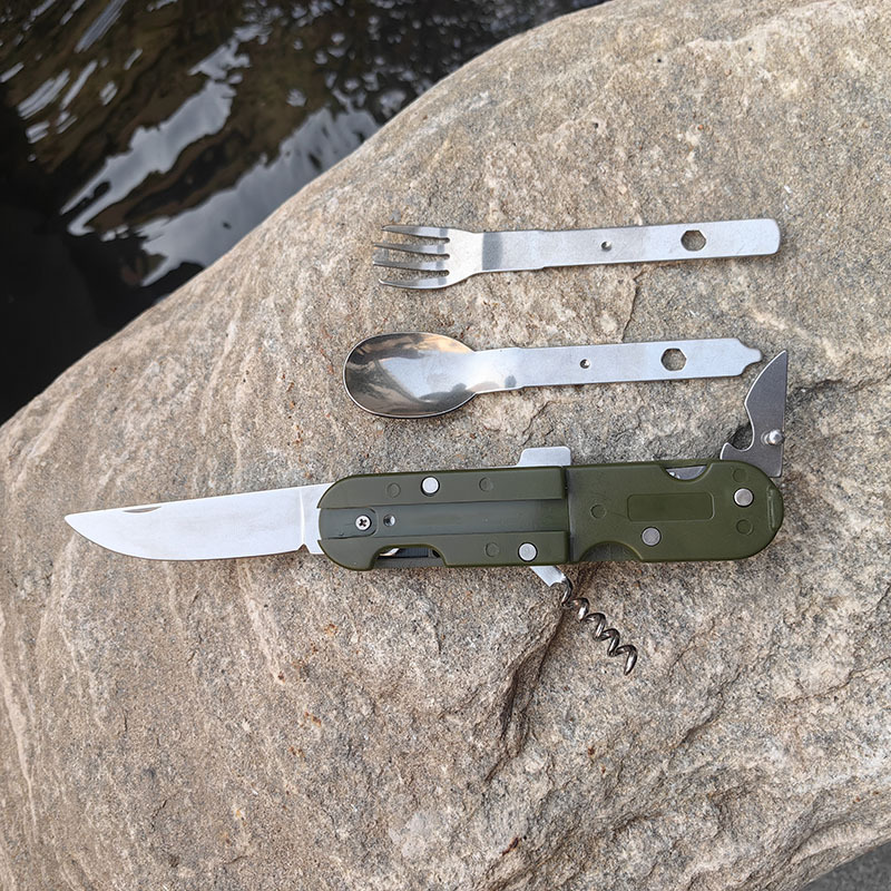 Mini sharp scraper portable tableware outdoor multifunctional folding knife picnic bottle opener AT6364 one-piece delivery