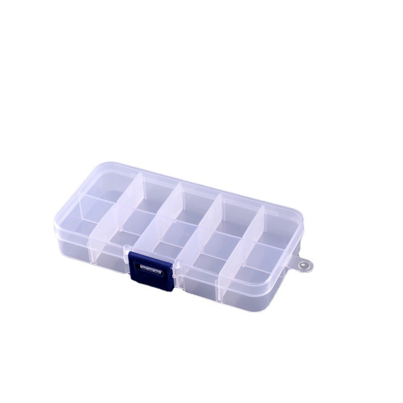 Removable Small 10 Grid Transparent PP Storage Box Electronic Component Box Fishing Gear Box Jewelry Box Hardware Tool Box