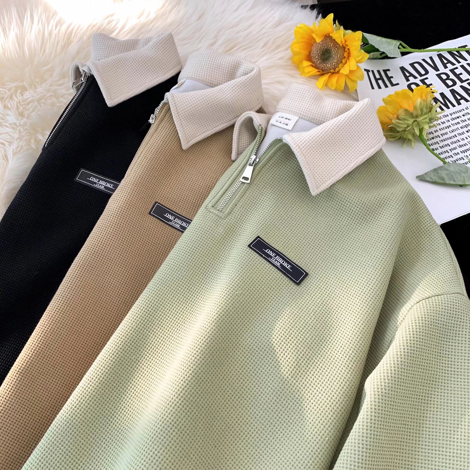 2024 New lapel long-sleeved T-shirt men's Spring and Autumn New Polo shirt leading spring bottoming shirt top fashion