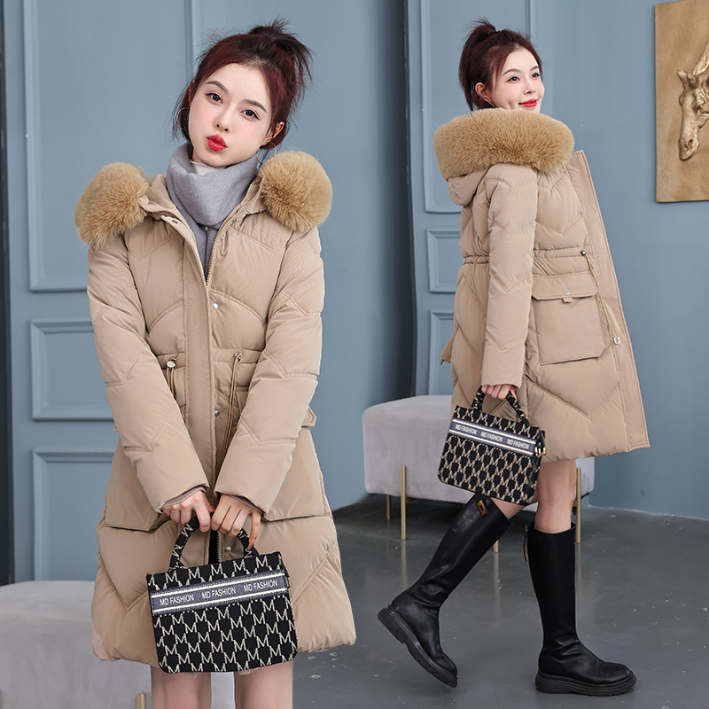 Down cotton-padded jacket cotton-padded jacket women's mid-length Korean-style waist slimming winter coat thickened cotton-padded jacket 2024 new fashion