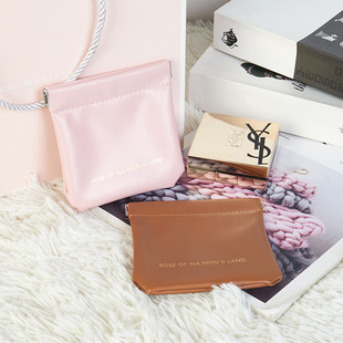 Simple closed shrapnel bag mini PU earphone storage bag candy color coin bag coin purse lipstick storage bag