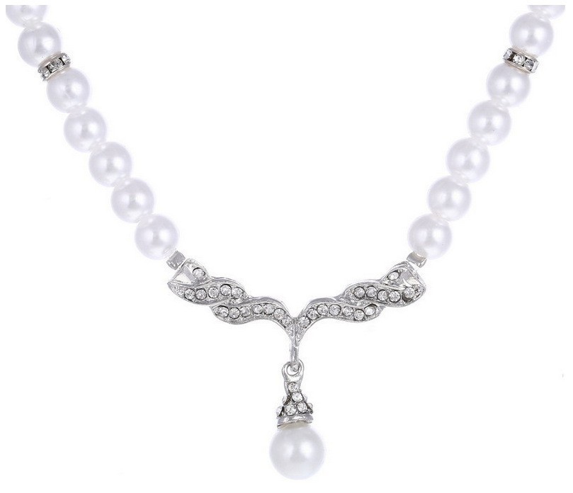 New Korean fashion Elegant Angel wings pearl necklace necklace bride set accessories manufacturers wholesale