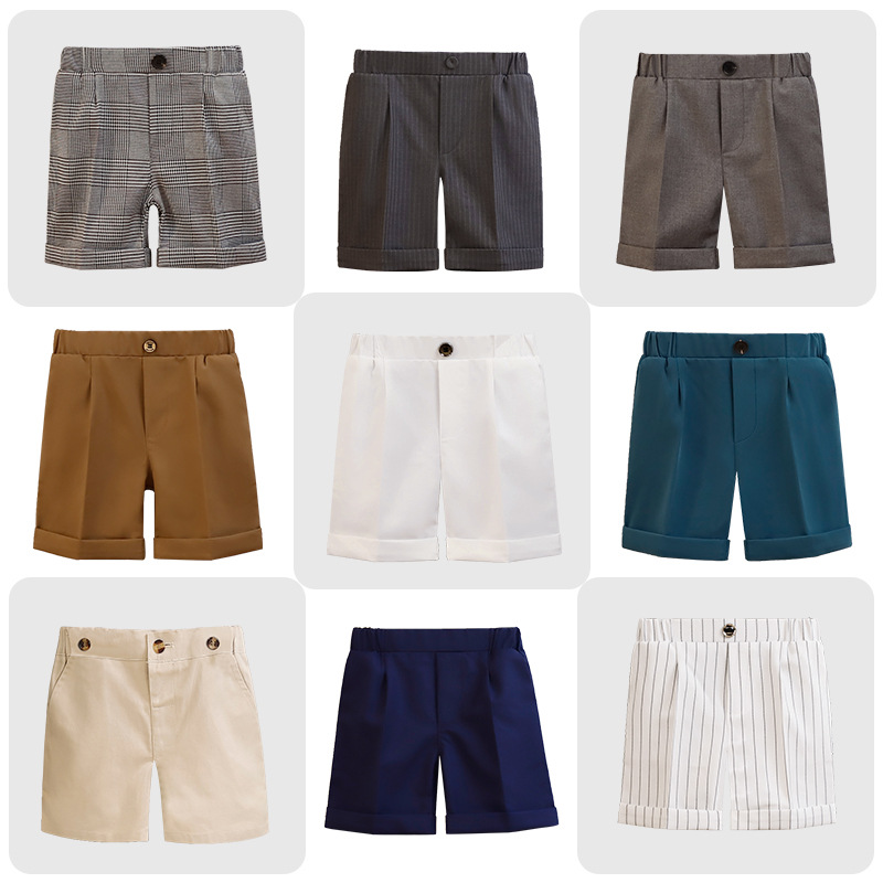 Children's Trousers Summer New Boys' Striped Suit Pants Small and Middle School Students School Pants Performance Clothing Shorts Manufacturers