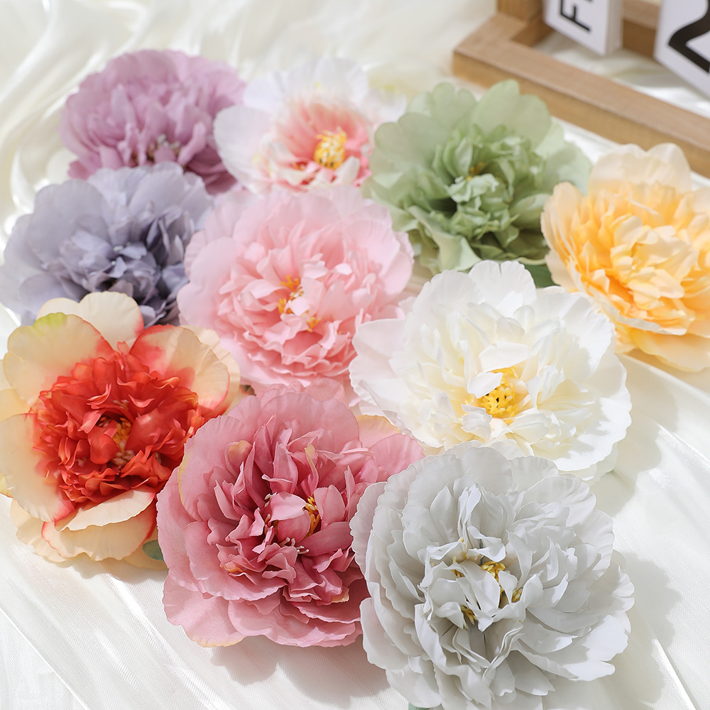 Artificial peony flower head Tang style headdress hair accessories silk flower fake flower diy handmade jewelry material decoration