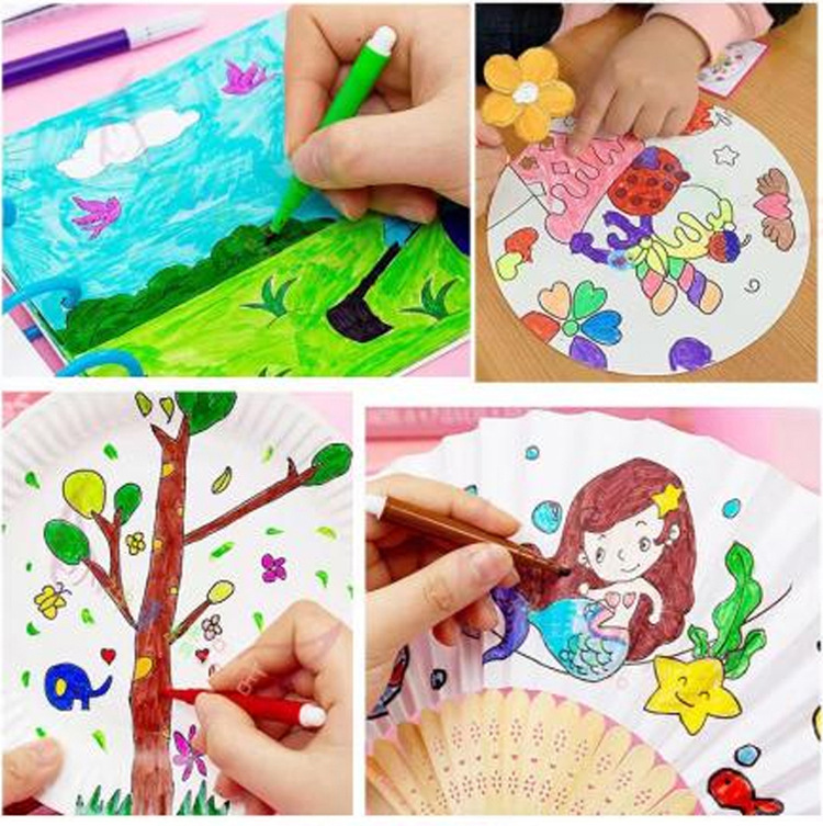 Mini watercolor pen children hand-painted non-toxic washable 12 color student 24PP box set art supplies outdoor portable