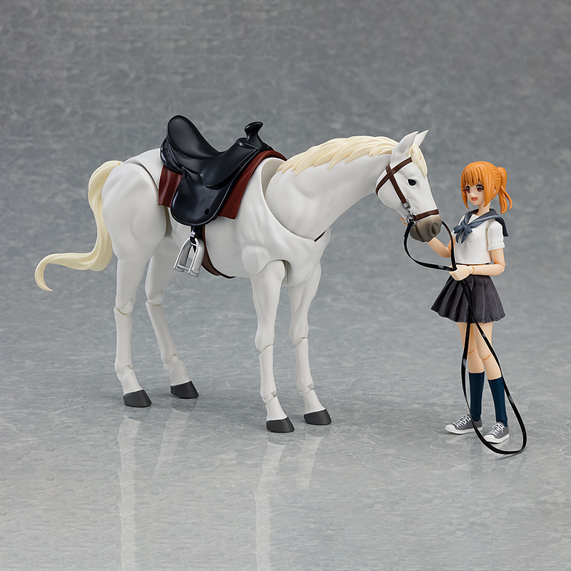 国産良質版関節強化figma馬2.0版素体白馬ブラウン馬可動フィギュア置物|undefined