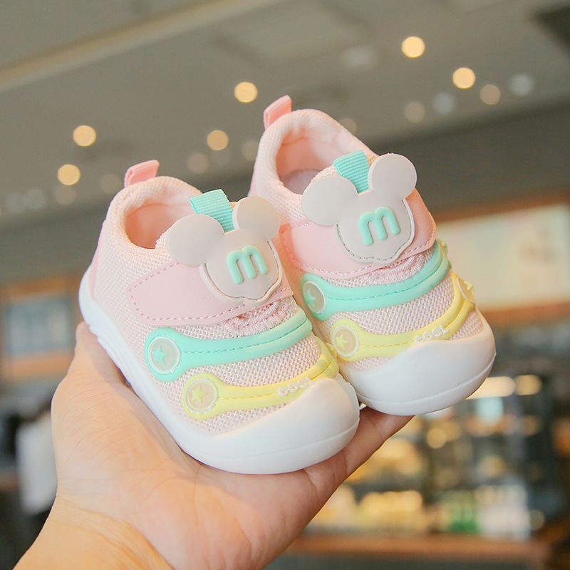 Baby shoes men's spring and autumn 0-1-3 soft bottom non-slip breathable Caterpillar baby girl mesh shoes baby shoes 2