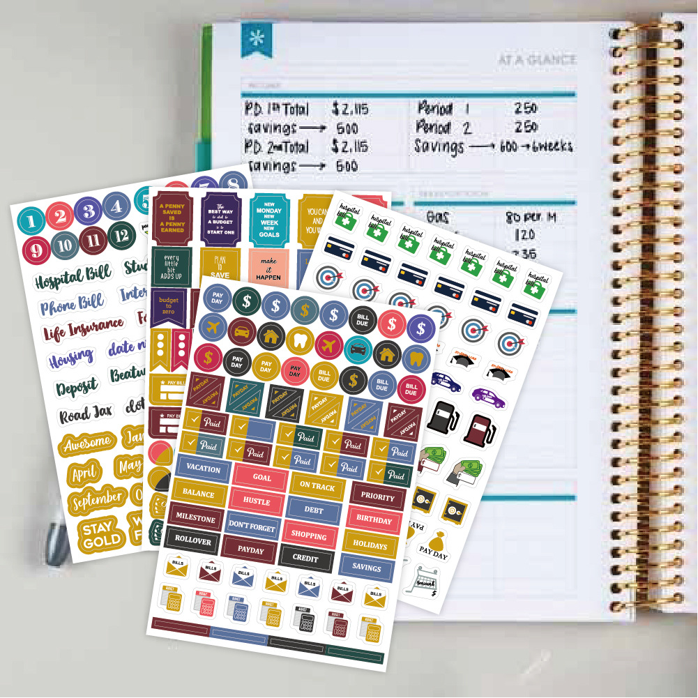 BUDGET STICKER BUDGET theme plan stickers payment plan stickers creative bronzing planning stickers