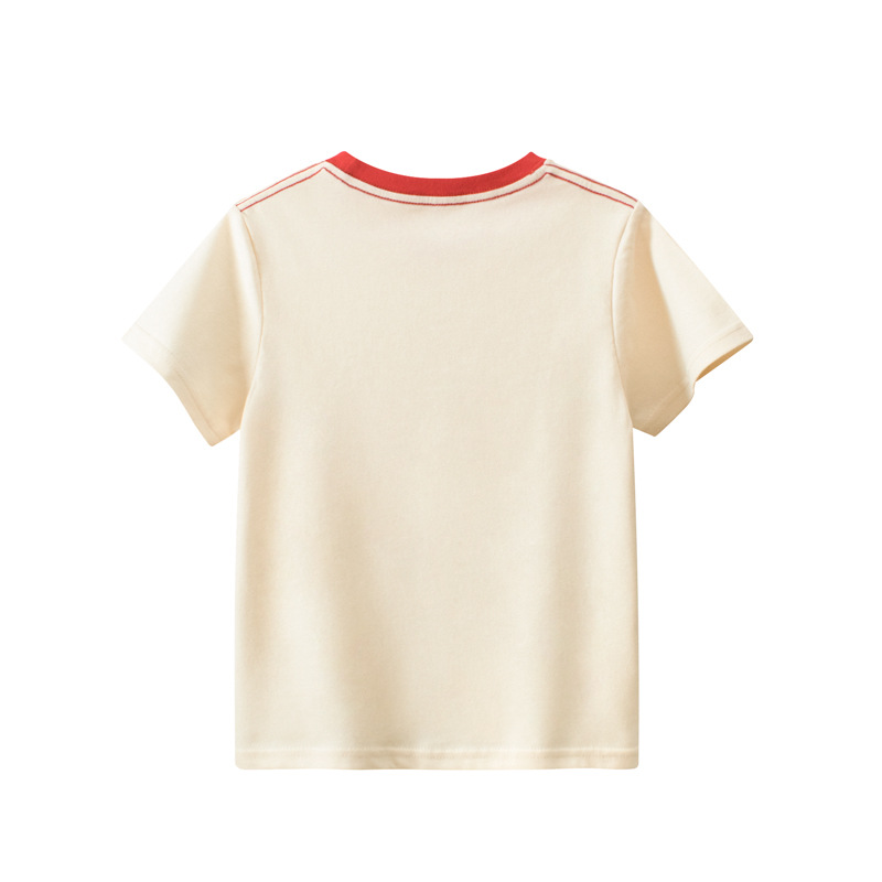 Grrr children's short sleeve T-shirt 2024 summer new big children Korean cartoon short sleeve jacket a generation of hair