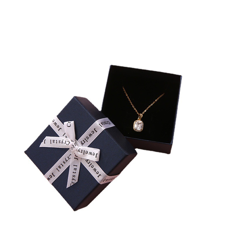 in stock Bow Packaging Box Jewelry Box Necklace Box Earrings Jewelry Box Creative Heaven and Earth Cover Set Box