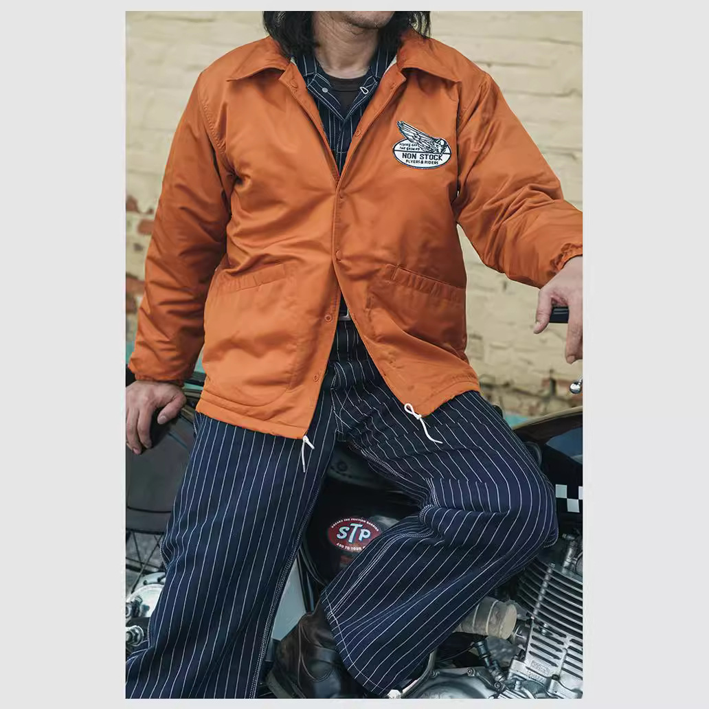 Men's waiter NON STOCK nylon coach jacket men's motorcycle riding waterproof jacket waffle lining