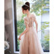 Evening Dress Women's 2024 New Spring Banquet Elegant Champagne Color Long Celebrity Host Usually Wearing Dress