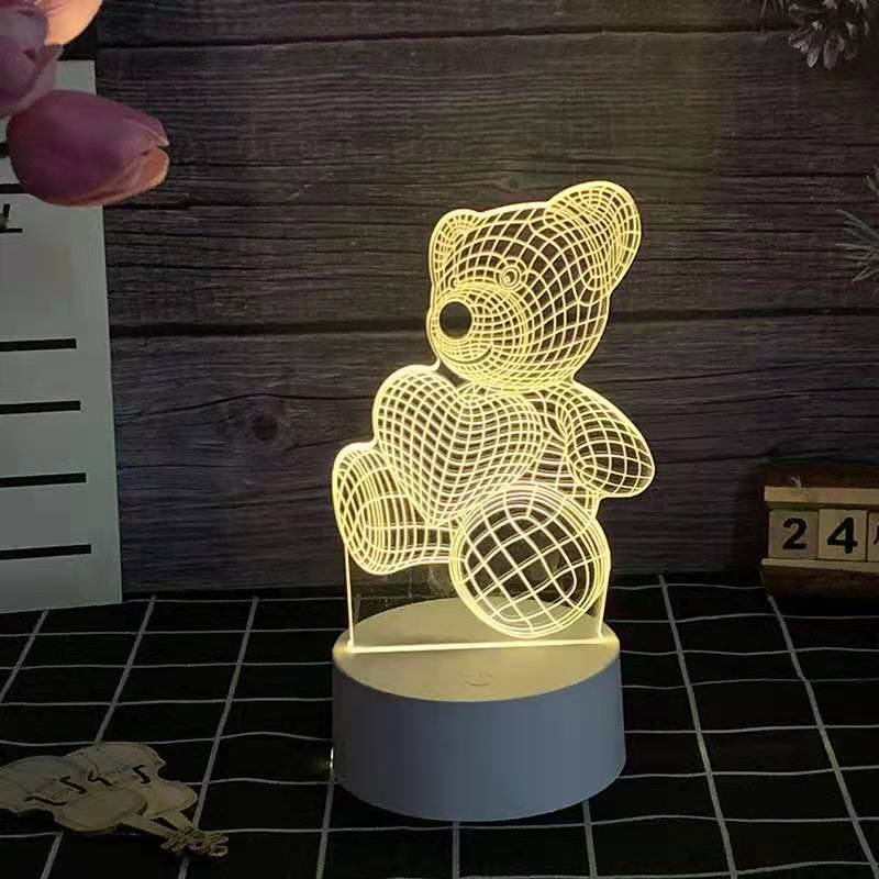 Креативный Подарок Подключите 3d Ночной свет Студент Детский день рождения подарок мультфильм Прикроватная атмосфера светодиодная зарядная настольная лампа