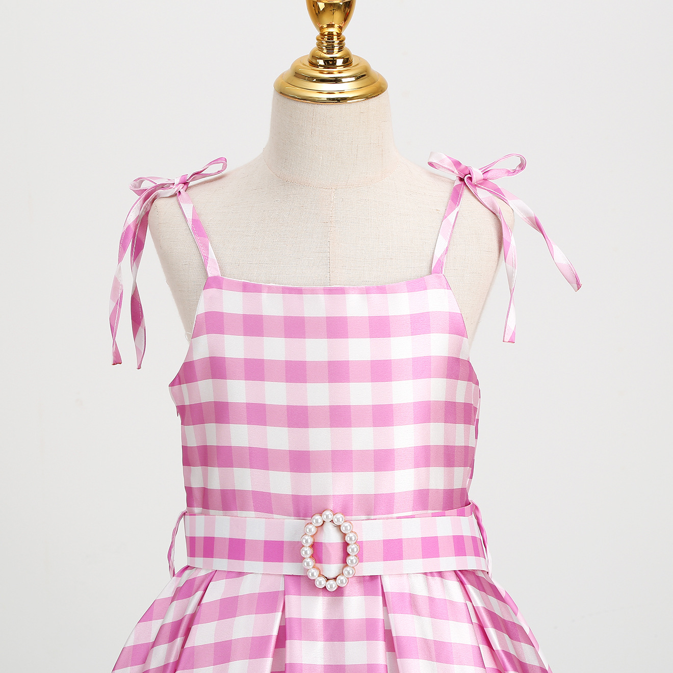 Barbie movie same style Real person cosplay European and American Barbie pink sling dress girls' party skirt