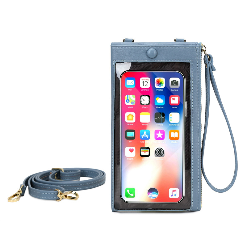 Touch Screen Phone Bag Women's Crossbody 2023 New Solid Color Simple Phone Bag Wallet Women's Korean Mini Shoulder Bag