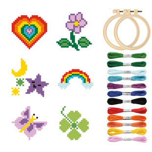 Small children's cross stitch material bag key chain backpack buckle material bag children's embroidery diy material bag
