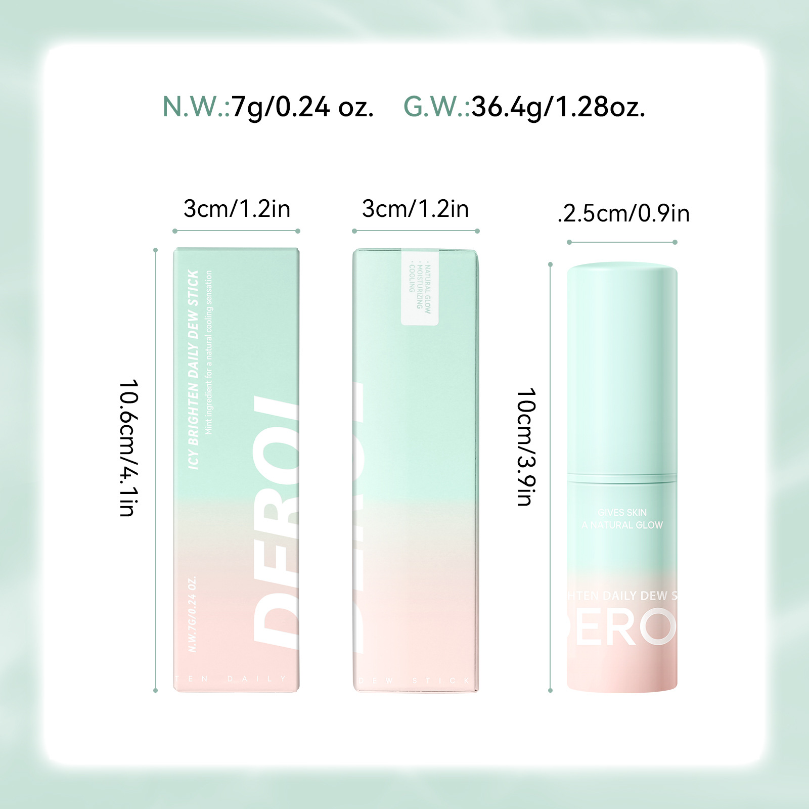 Cross-border DEROL Cool Hydrating Stick Apply Whole Body Moisturizing Facial Skin Lip Moisturizing Heat Moisturizing Stick