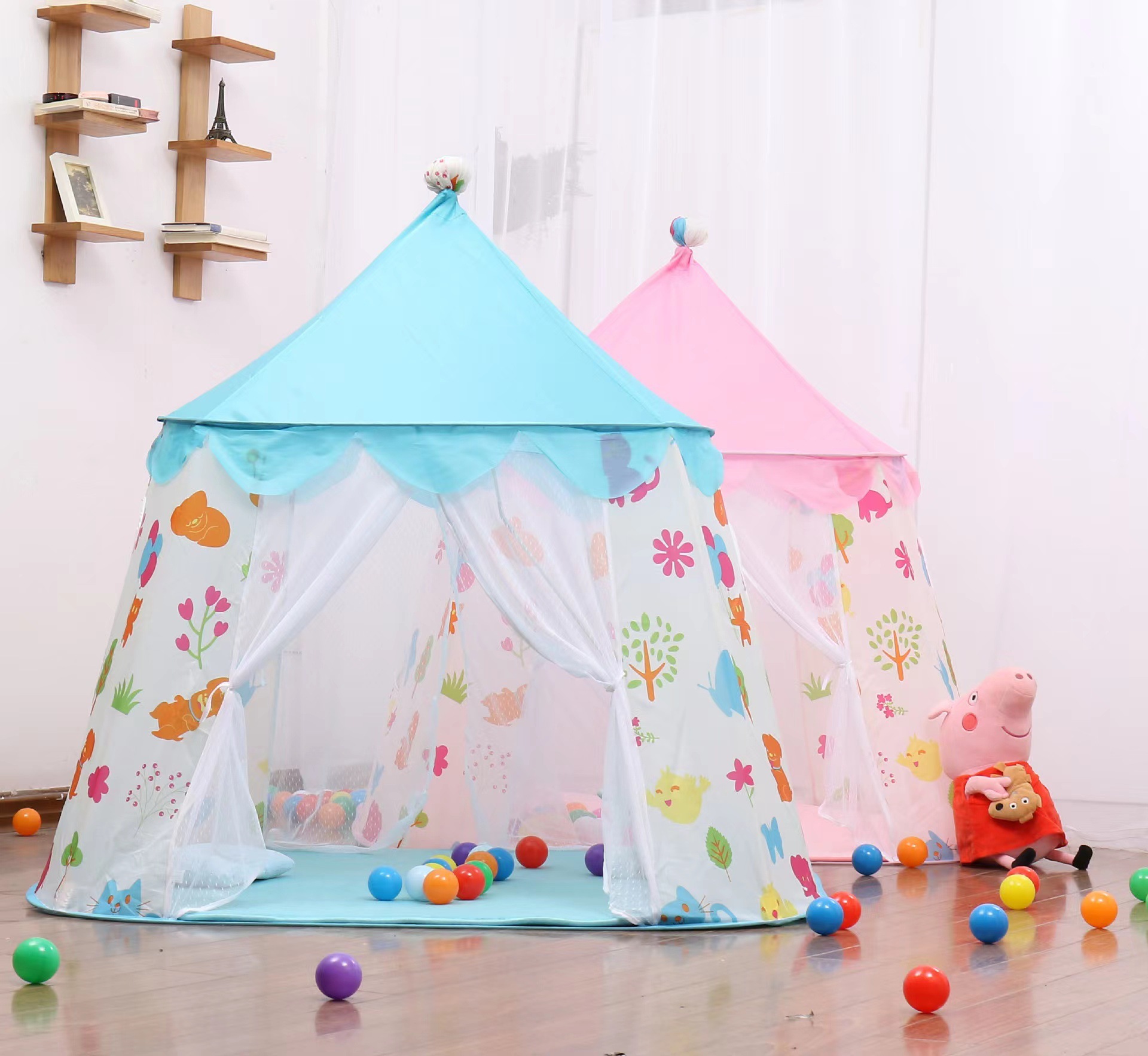 Children's tent game house indoor and outdoor folding easy to carry plant cartoon game house men's and women's Castle yurt
