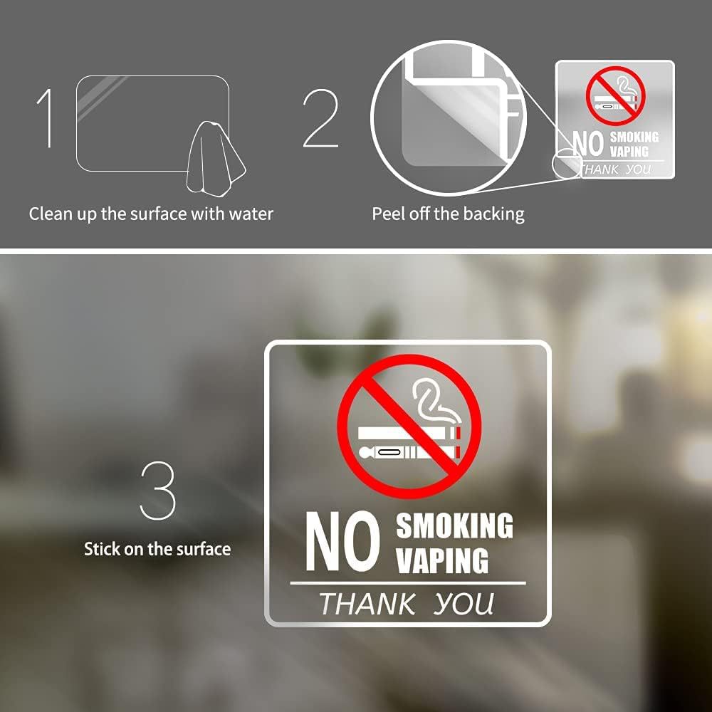 Amazon Hot Sale 6*6 Inch No Smoking Logo Vinyl Transparent Label Waterproof Removable