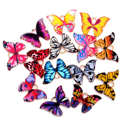 YuenZ cross-border hot selling European and American fashion accessories Color Butterfly accessories alloy drop oil jewelry accessories