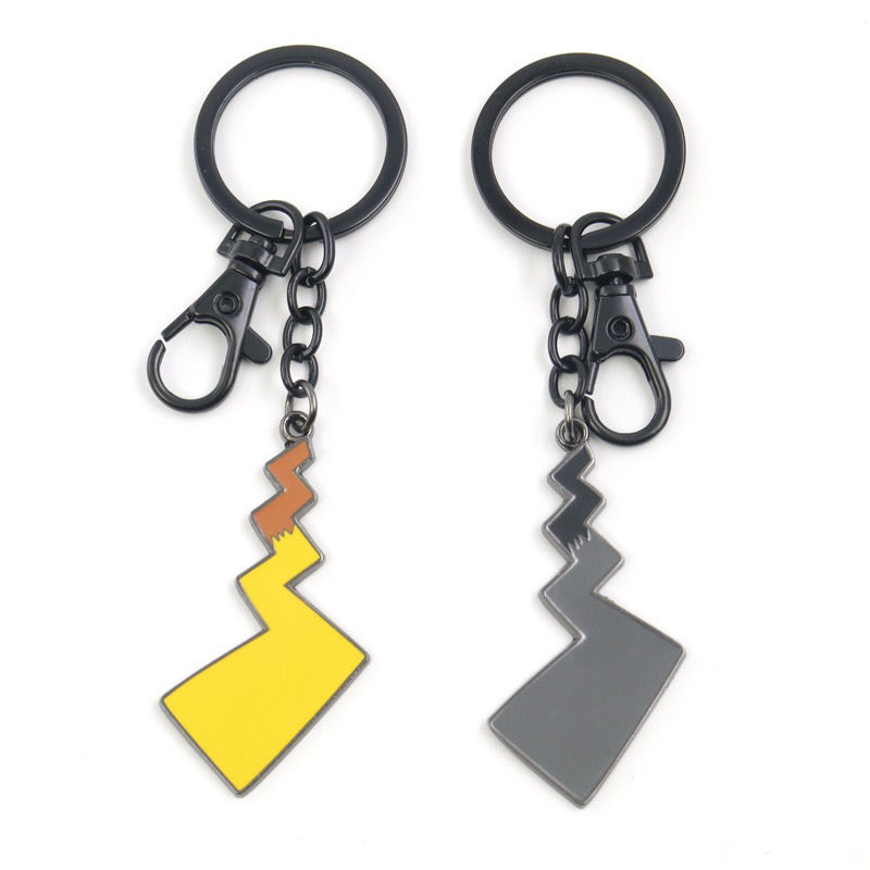 Pikachu Tail Couple Keychain Men's and Women's Cartoon Trendy Brand School Bag Hanging Jewelry ins Internet Celebrity Cute Pendant