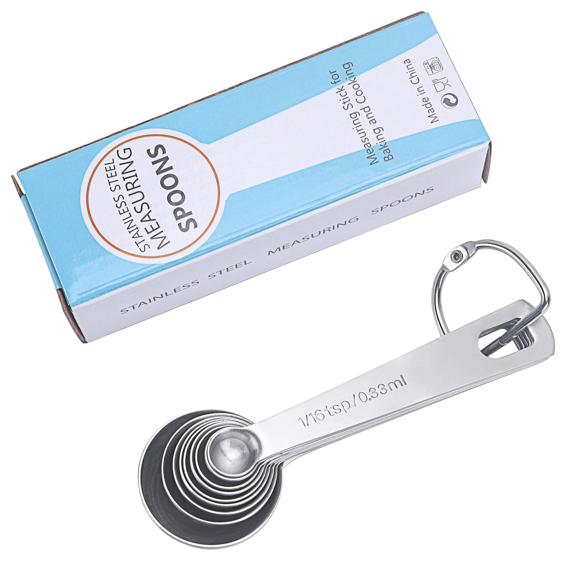 Kitchen utensils stainless steel measuring spoon measuring spoon 6-piece set 9-piece set with scale measuring cup measuring ruler seasoning