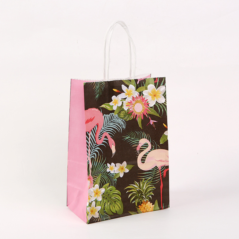 Flamingo Direct Supply Portable Kraft Paper Bag Authoritarian Advertising Gift Shopping Bag High-end Business Paper Bag Wholesale