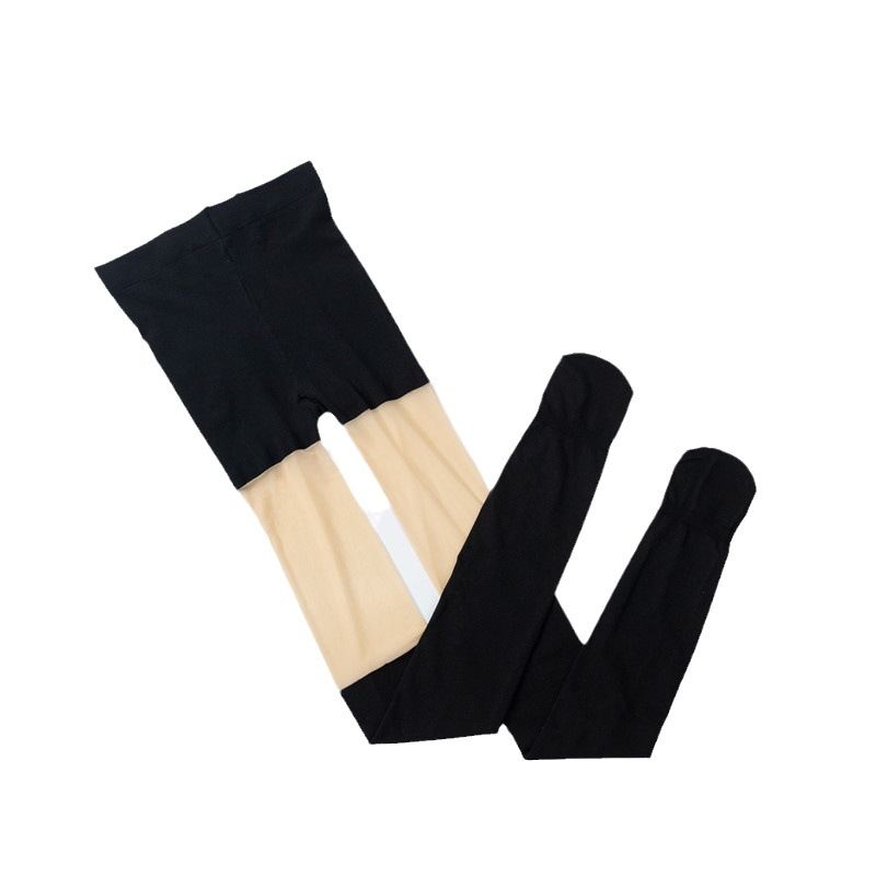 Japanese Striped Cuff Socks Women's Spring and Autumn Fake Flesh Stitching Silk Stockings Pantyhose Velvet jk Long Knee Socks