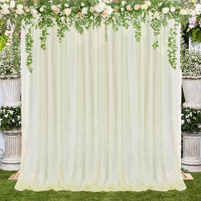 Pearl chiffon curtain wedding party curtain decoration tulle solid color wedding photo background layout cross border gauze curtain