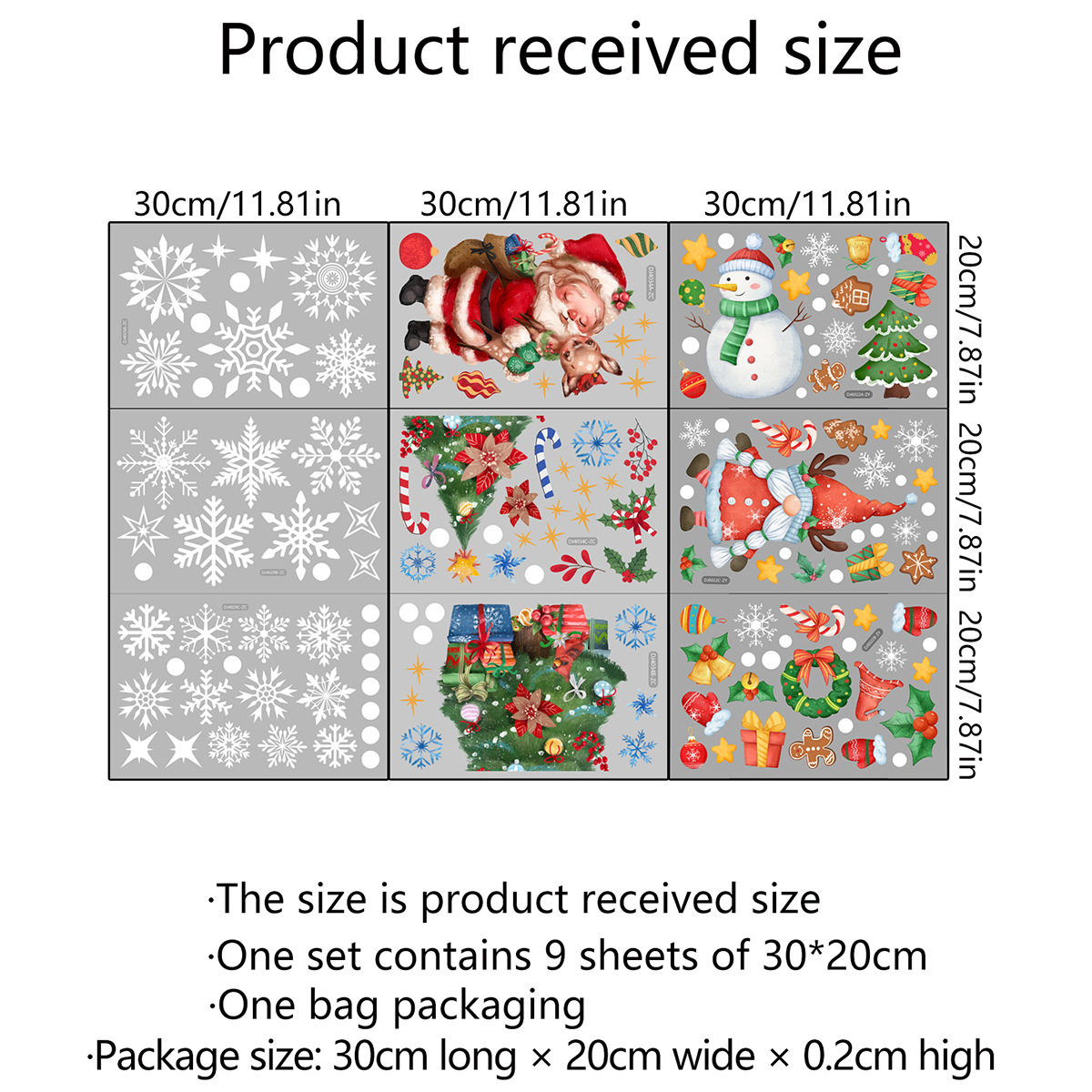 A variety of wall stickers snowflake Christmas tree Christmas wall stickers electrostatic Glass stickers windows double-sided visual home decoration wall stickers