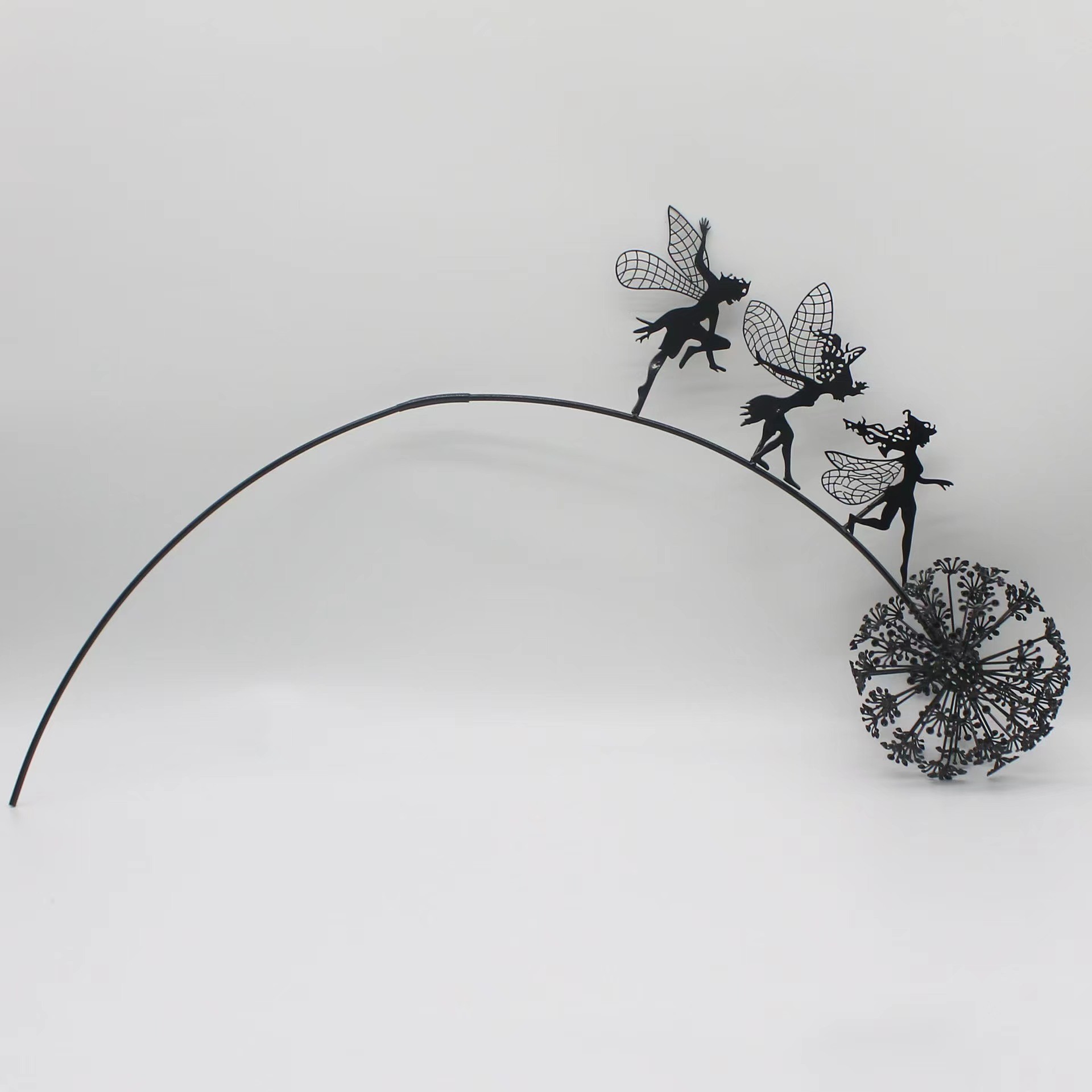 Cross-Border explosion independent station new flower fairy dandelion magic fairy steel wire statue garden decoration crafts