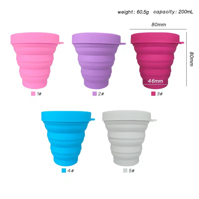 200ml silicone folding Cup portable outdoor travel telescopic folding Cup mouthwash Cup Cup customized wholesale