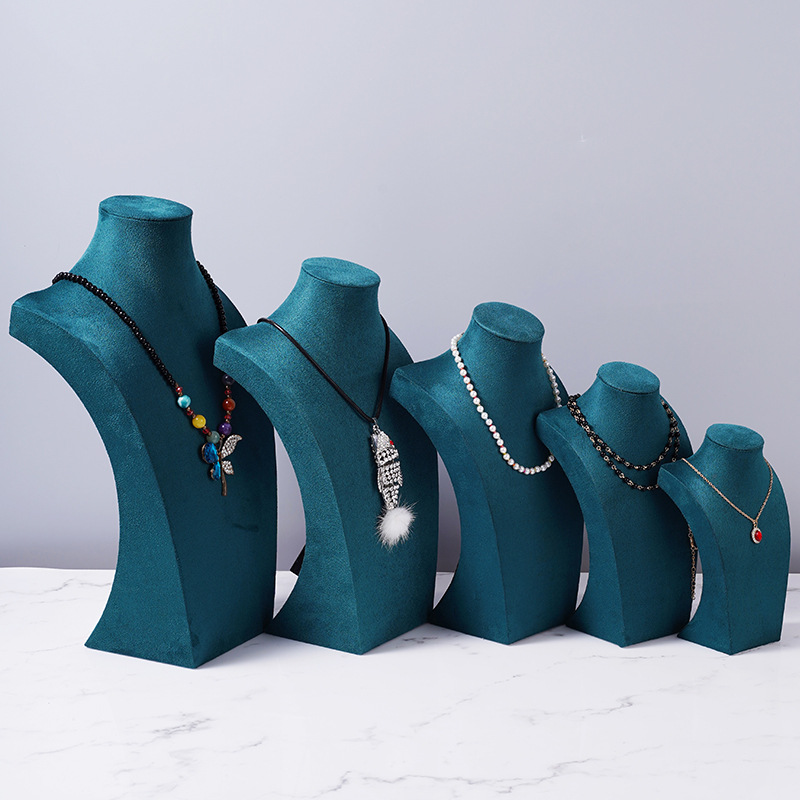 Flannel Necklace Display Rack for Human Model Jewelry Rack Necklace Neck Mold Counter Display Props Necklace Rack
