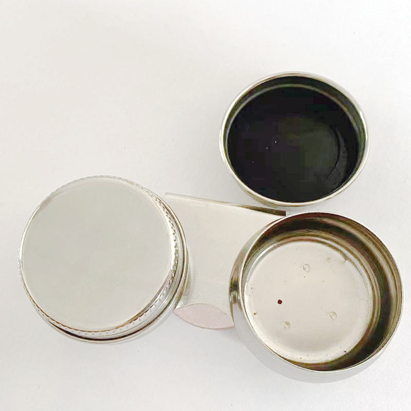 Stainless Steel Oil Painting Double Oil Pot Color Adjustable Special Pen Washing Pot Art Supplies Sketch Portable Drum-shaped Double Color Adjustable Pot