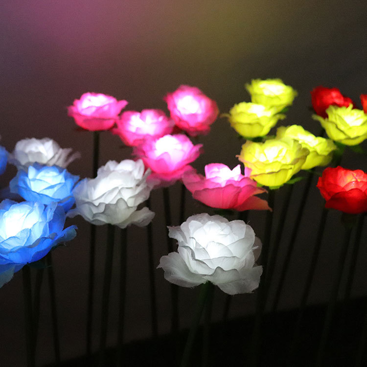 Factory supply led Rose floor light outdoor simulation rose sea Christmas decoration light garden light
