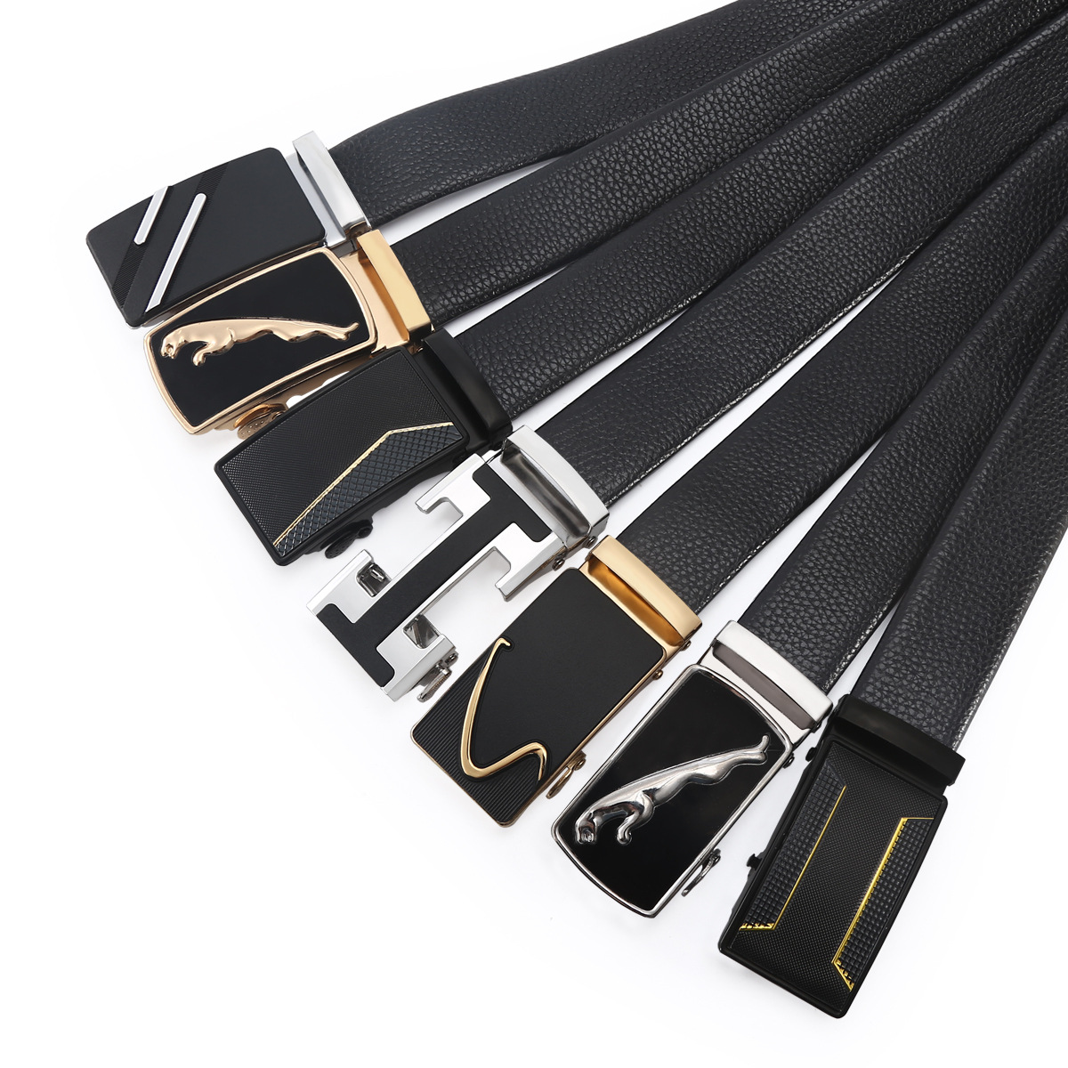 Belt men's litchi pattern business leisure belt stall supply pants clothing leather accessories manufacturers wholesale