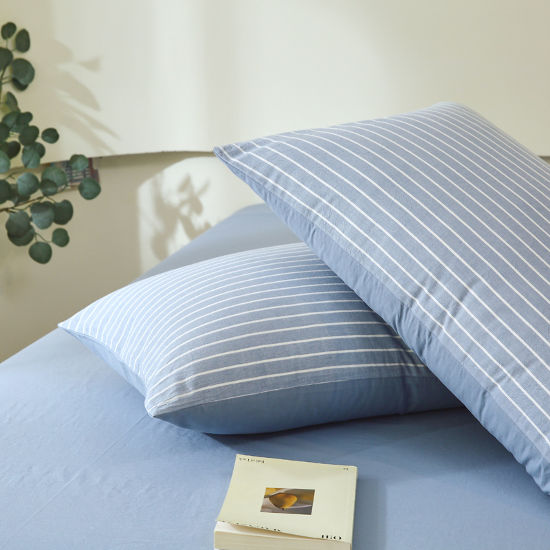 Pure Cotton Washed Cotton Pillowcase One-Pair Household Pure Cotton Pillowcase Single Single Pillow Inner Pillow Cover Double-Person Summer