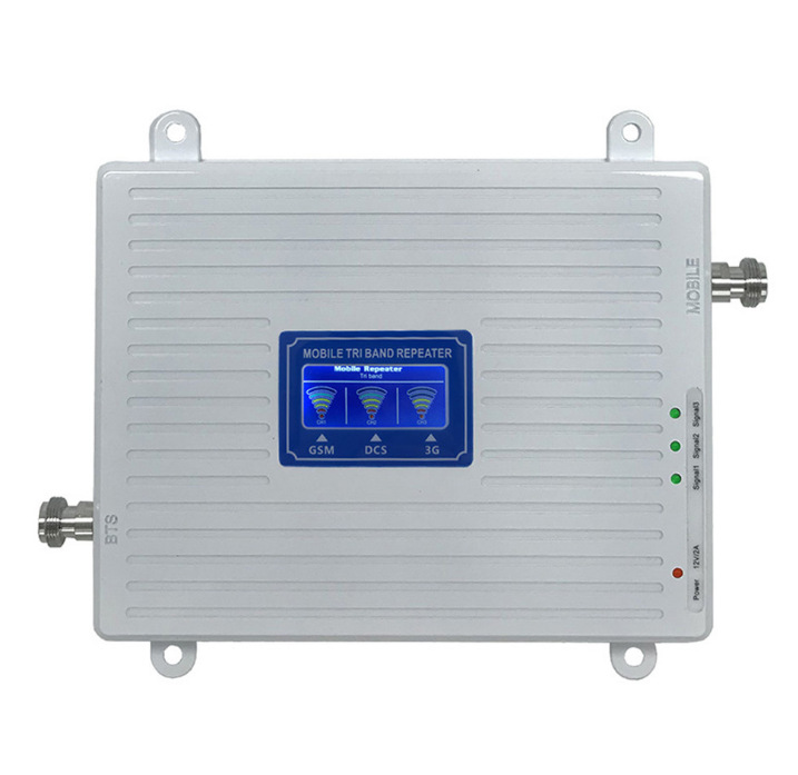 Foreign trade White triple frequency 900/1800/2100 mobile phone signal amplifier 2g 3G 4G internet signal booster