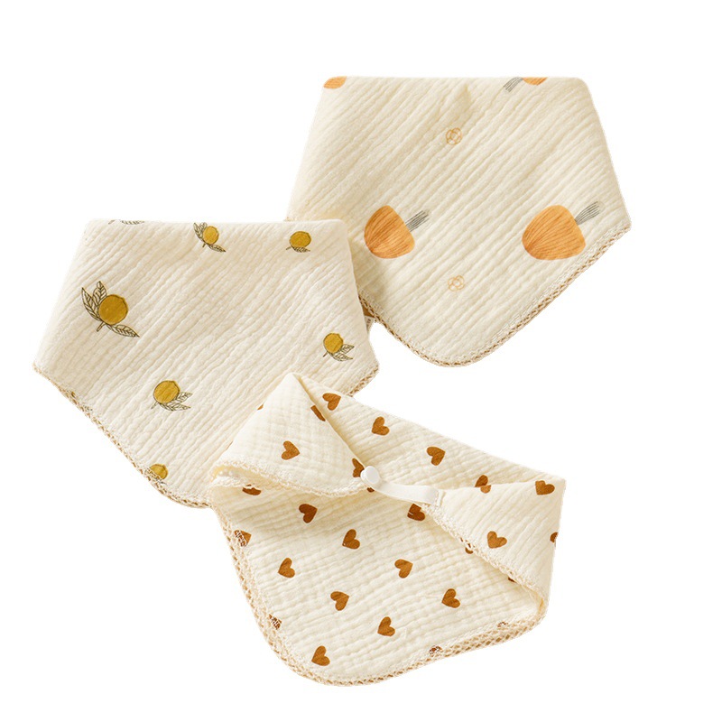 Baby saliva towel cotton bib baby triangle towel newborn anti-spitting water bib children's scarf saliva baby