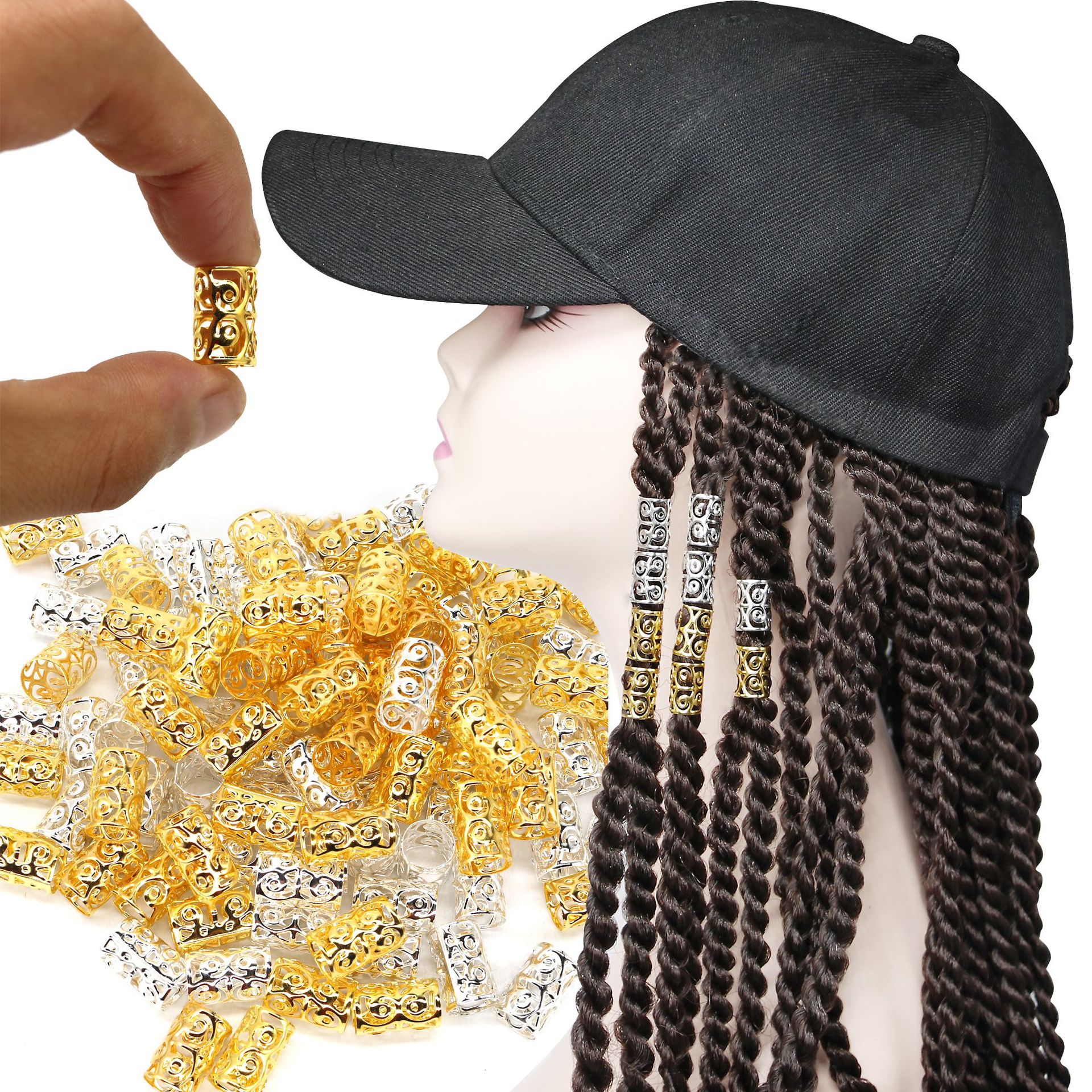 Wig Hair Ring Dirty Braid Special Jewelry Ring African Wig Braid Iron Braid Hair Ring Hollow Tortoise Iron Ring