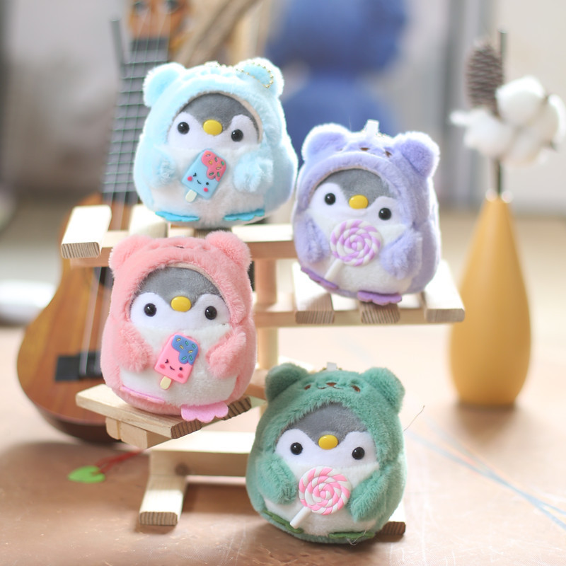ネット赤かわいい萌えアメペンギンストラップぬいぐるみ漫画バッグ掛けキーホルダーぬいぐるみ|undefined