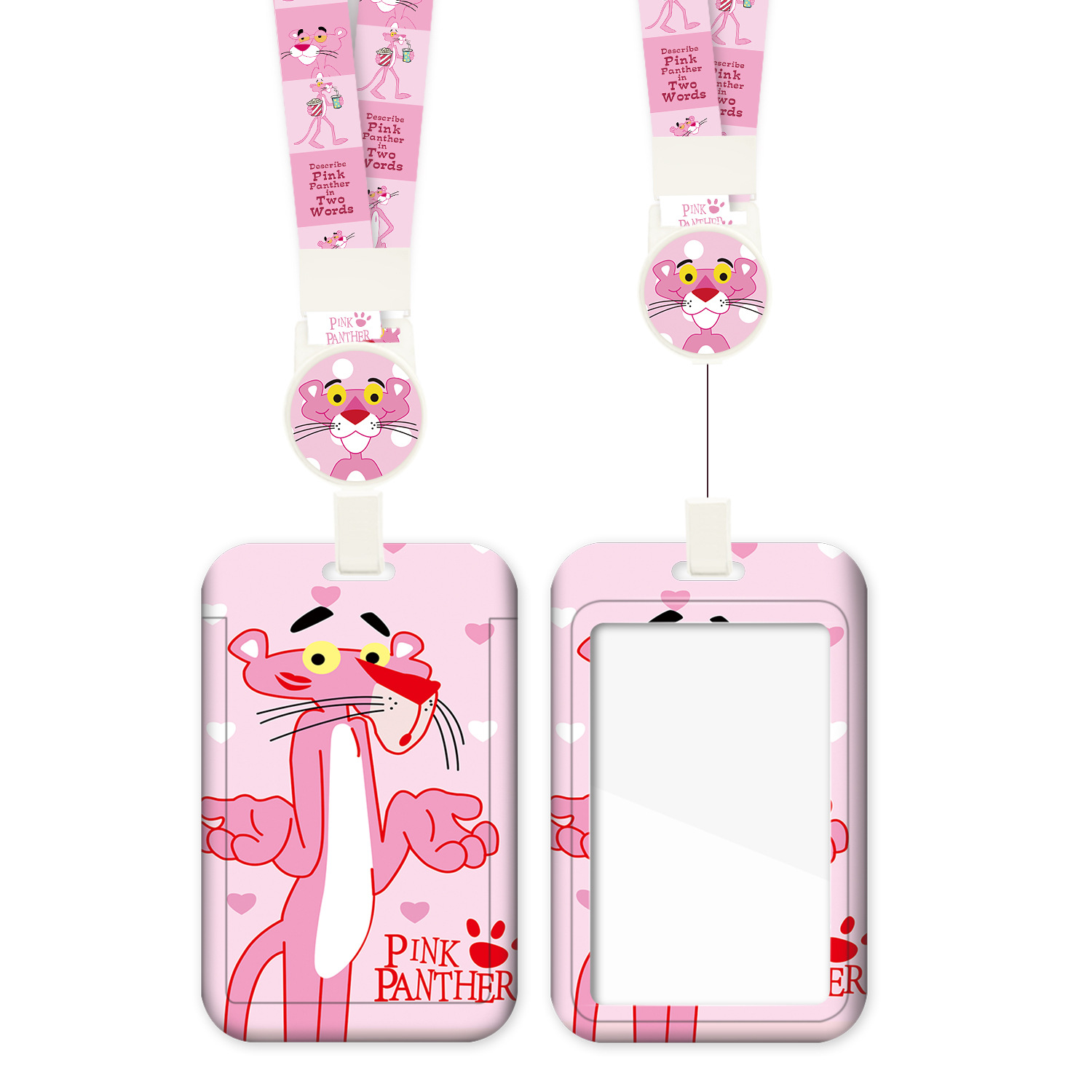 Cartoon Card Sleeve Lanyard Easy Pull Buckle Telescopic Student Campus Bus Card Subway Citizen Meal Card Anti-lost Transfer Card Sleeve