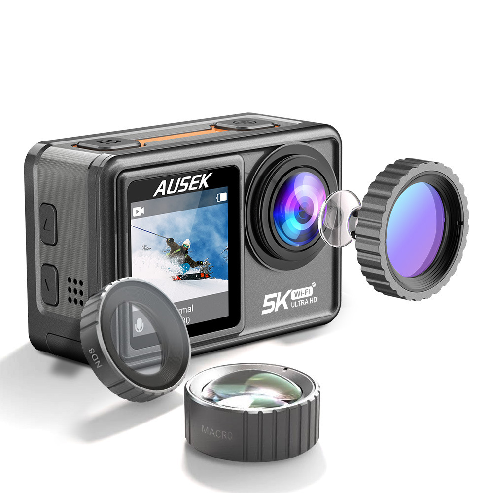 Cross-border 5k sports camera 4k anti-shake HD portable outdoor shooting riding diving head-mounted fishing camera