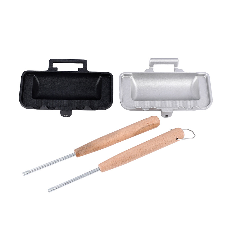 Outdoor gas double-sided frying pan sandwich mold toast bread baking pan non-stick coating removable frying pan baking pan