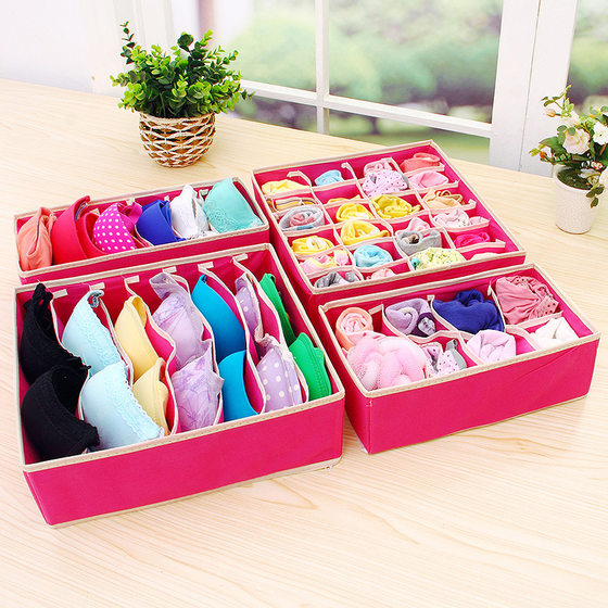 Foldable Household Underwear Panties Storage Box Deck Wardrobe Bra Socks Storage Deck Drawer Type Finishing Box