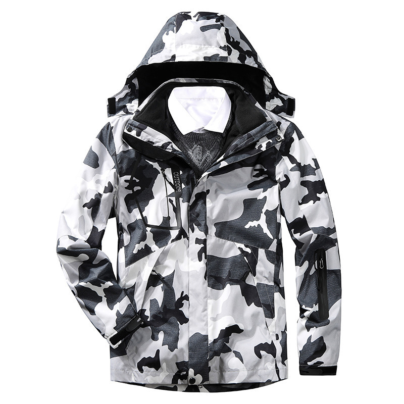 Men's winter jacket three-in-one two-piece fleece liner two-piece outdoor mountaineering suit in stock wholesale