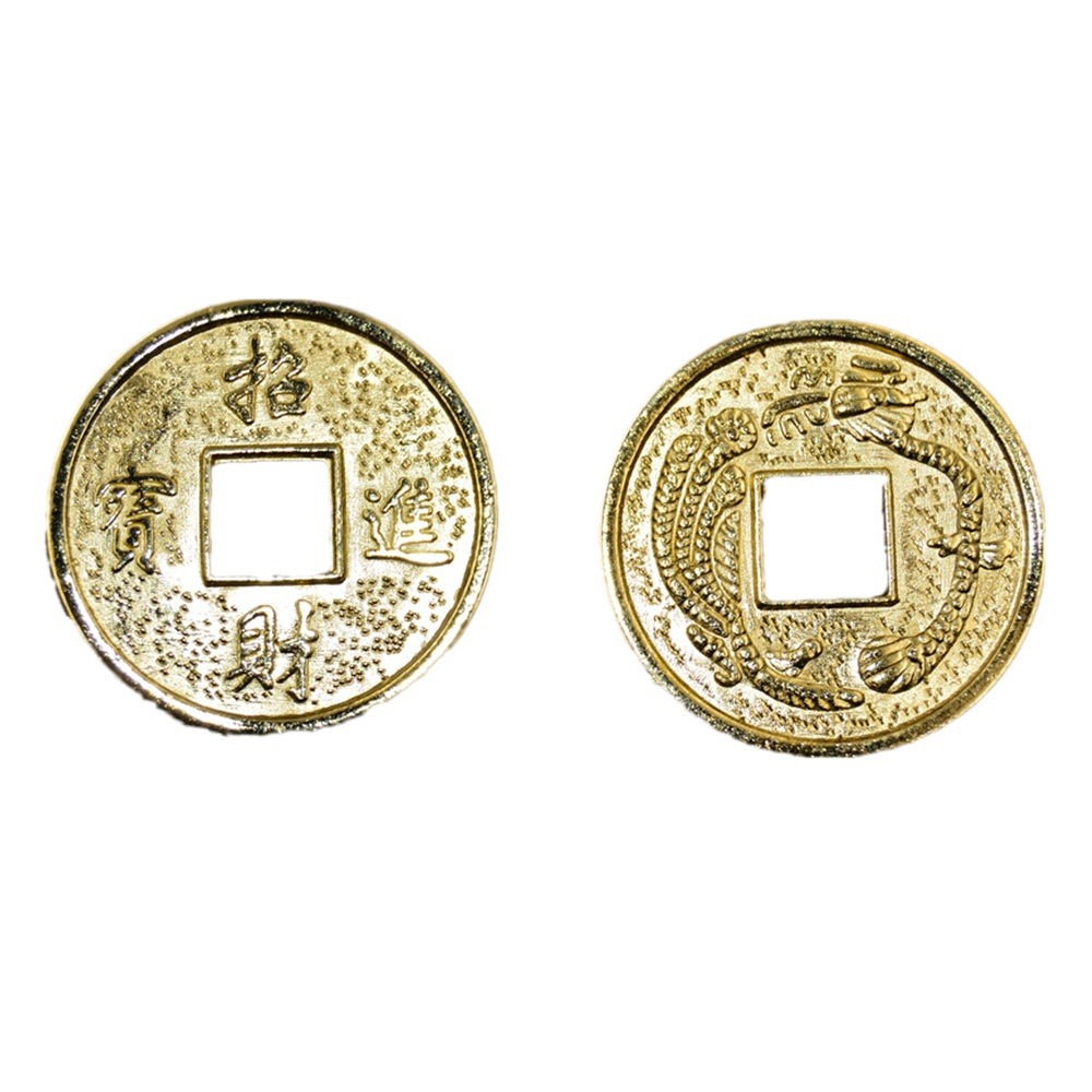 Fortune tree Crafts accessories copper coins/alloy copper coins 2.0cm Golden Lucky Dragon and Phoenix copper coins epoxy accessories